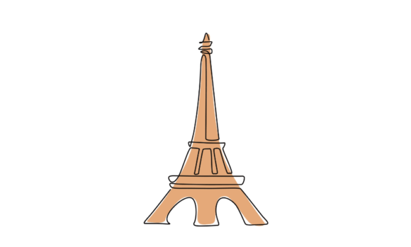 Animated Eiffel Tower Line Art: Fluid Motion for Modern Design