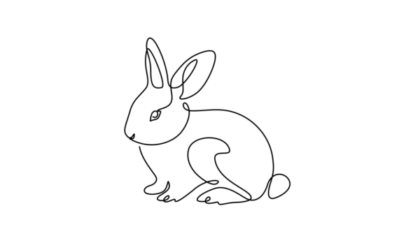 Animated Line Art of a Rabbit Bunny: The Dynamic Minimalist
