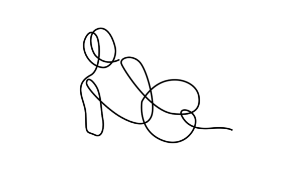 Animated Line Drawing of Figure Sign: Fluid Motion & Style