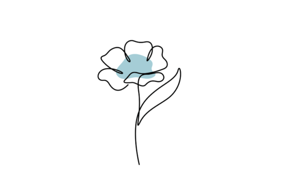 Animated One Line Drawing of Flower Sign: A Minimal Motion Guide