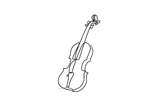 Animated One Line Drawing of Violin: A Visual Symphony