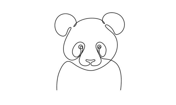 Animated Panda Face Line Art Drawing: A Playful Motion Graphic