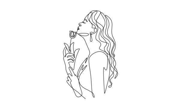 Animated Woman Holding Hand a Tulip: Infusing Grace into Motion Graphics