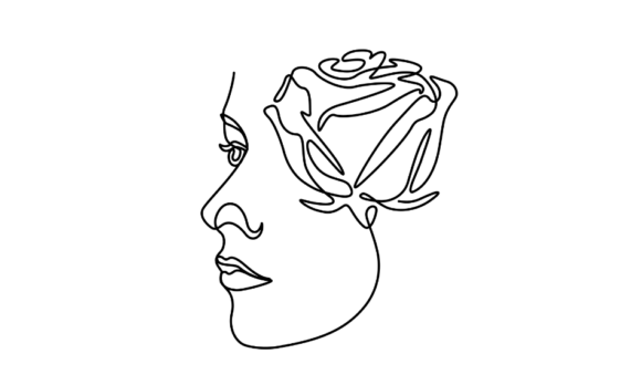 Animated Woman with Rose Flower Head: A Living Art Piece