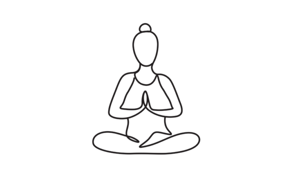 I Animate Line Art of Namaste Exercise