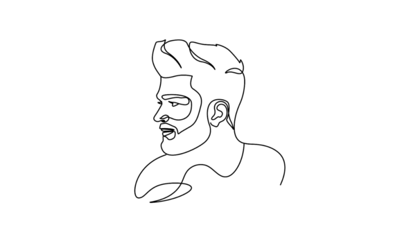 Man Face Continuous Line Art Animation: A Modern Design Asset