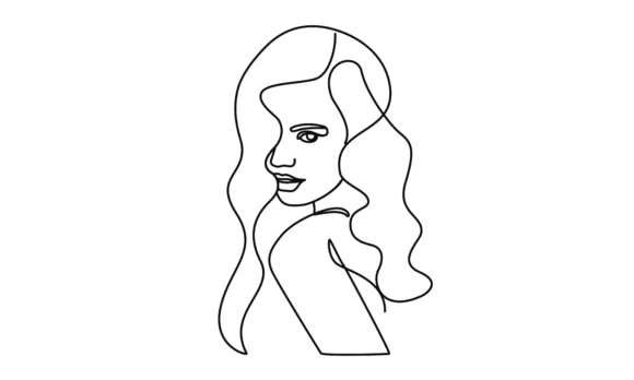 Model Women Faces Beauty Salon Animation: Fluid Line Art for Modern Brands