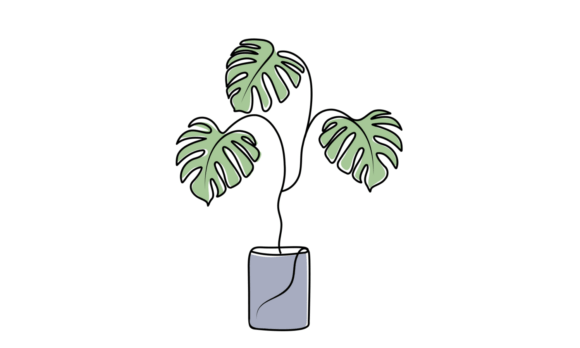 Monstera with Vase Animation: Fluid Artistry for Modern Branding