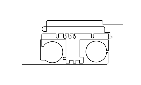 Reviving Retro: The Art of the Old Cassette Player Line Art Animation