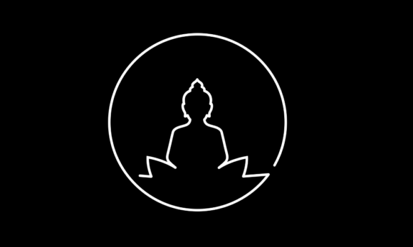 Serene Motion Graphics: Animated Line Drawing Buddha on a Lotus