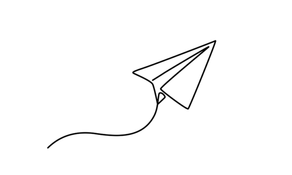 The Animated One: A Continuous Line Drawing of a Paper Plane