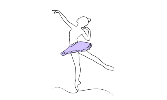 The Art of Motion: Animated Line Ballerina Dancing Girl