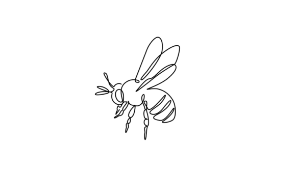 The Art of Motion: Animated One Line Drawing of Honey Bee