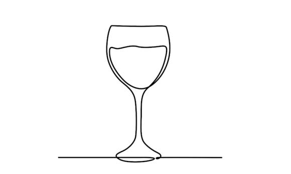 The Art of Motion: Animated Wine Glass Line Art in 4k