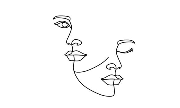 The Art of Simplicity in Two Model Women Faces Line Animation