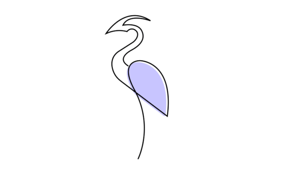 The Fluid Motion of Animated Single-line Drawing Water Bird